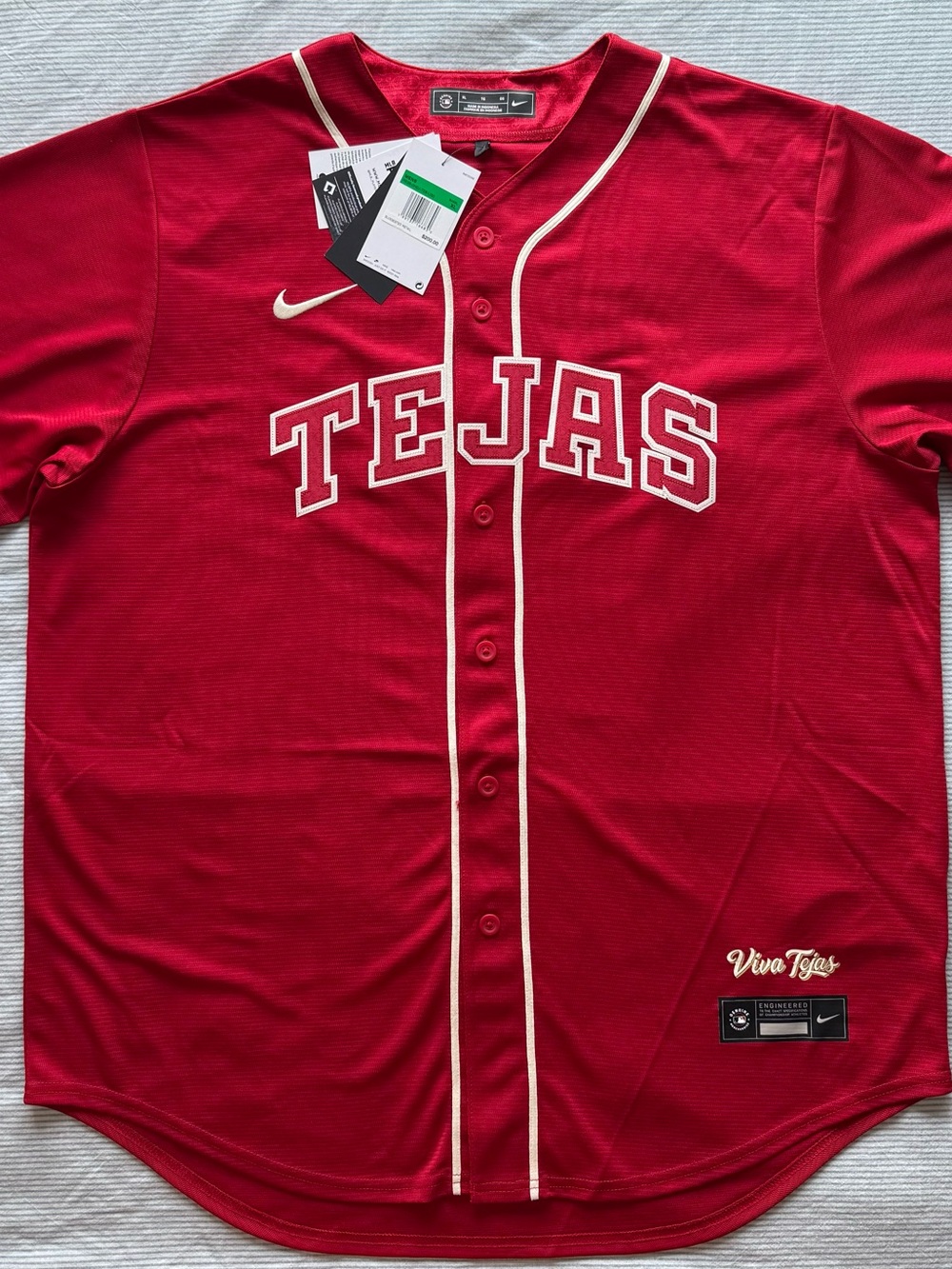 NWT Nike Texas Rangers "Viva Tejas" City Connect MLB Jersey - Size XL